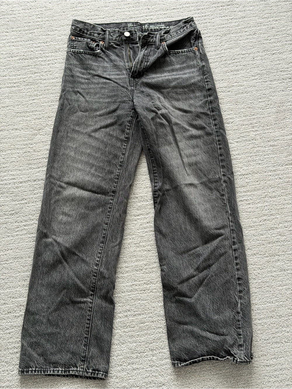 Women’s Black Washed Straight-Leg Jeans